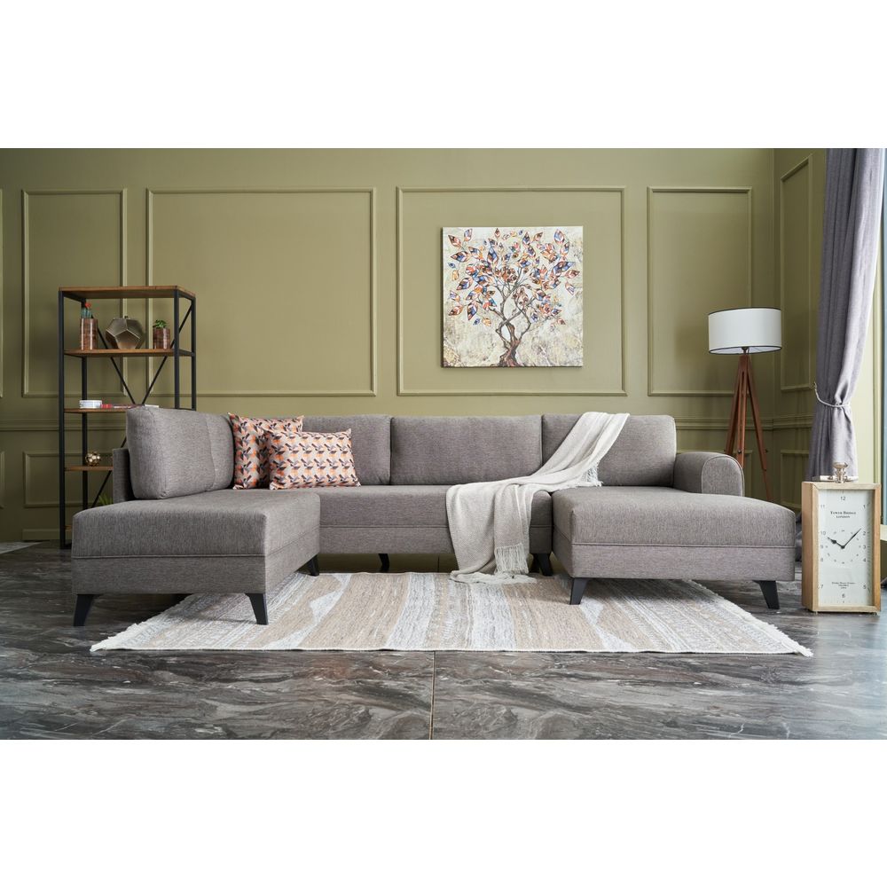 Belen - Smeđi Ugaoni Sofa-Krevet slika 1