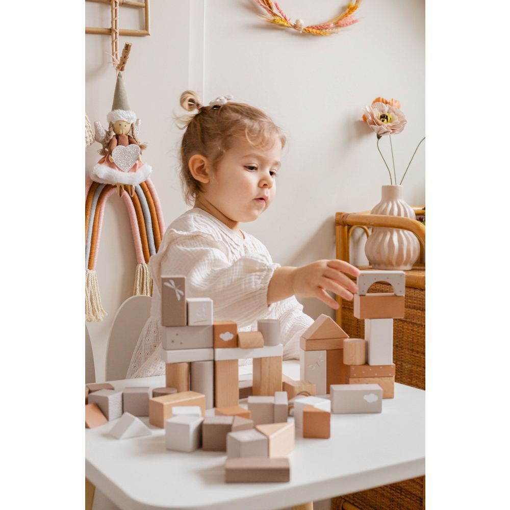 Label Label Drvene kocke za slaganje, Nougat - 50kom slika 3