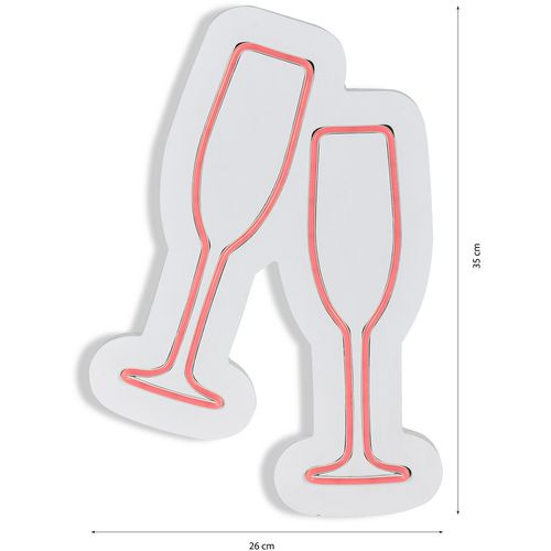 Wallity Ukrasna plastična LED rasvjeta, Champagne Glasses - Pink slika 8