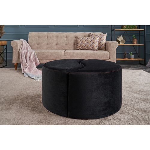 Atelier Del Sofa Tabure, Antracit Ružičasta, Alis Puf - Black slika 2