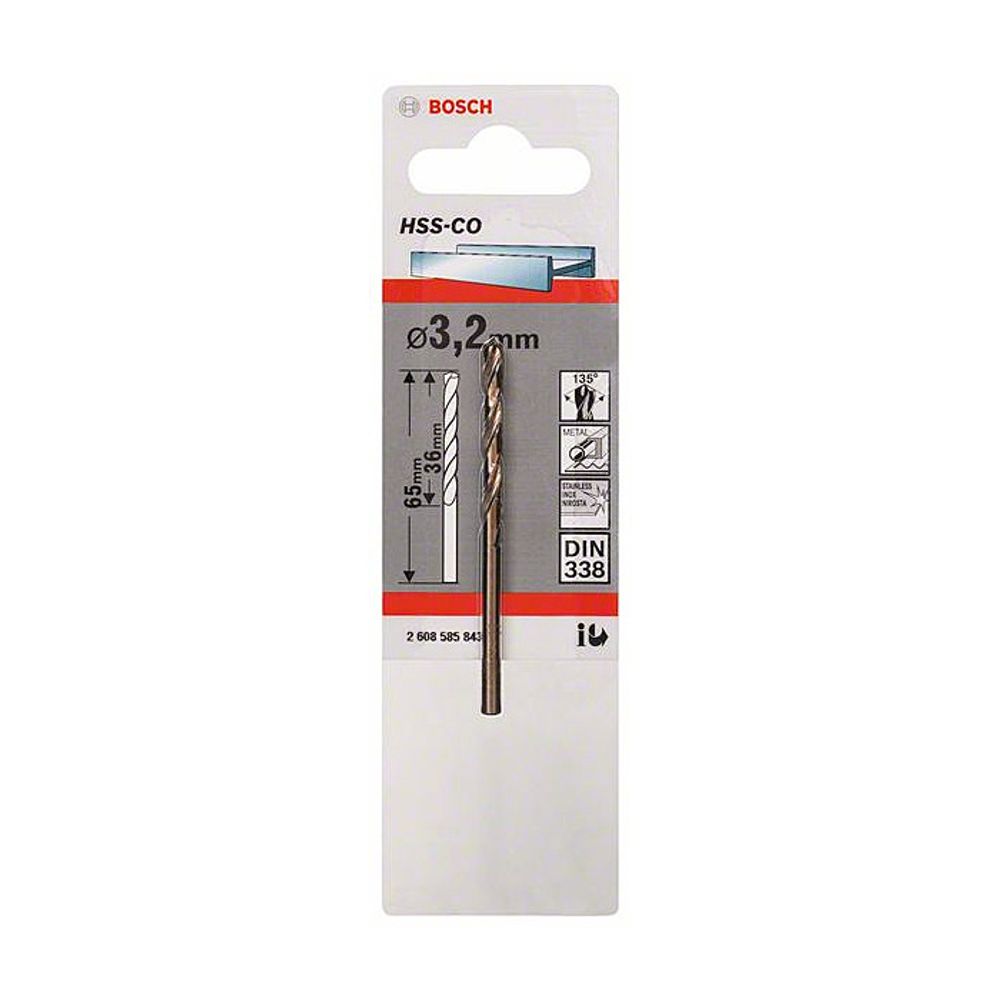 BOSCH Burgija HSS-Co 3.2 mm slika 2