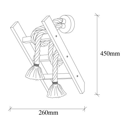 Erebos - 120-A Wooden Wall Lamp slika 3