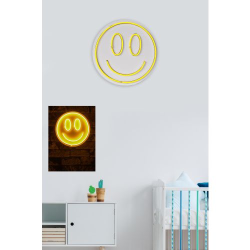 Wallity Ukrasna plastična LED rasvjeta, Smiley - Yellow slika 3