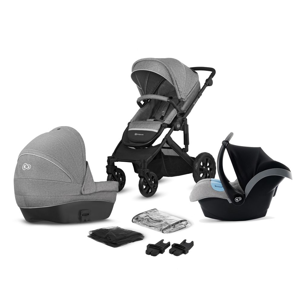 Kinderkraft kolica Prime Lite 3u1, siva slika 1
