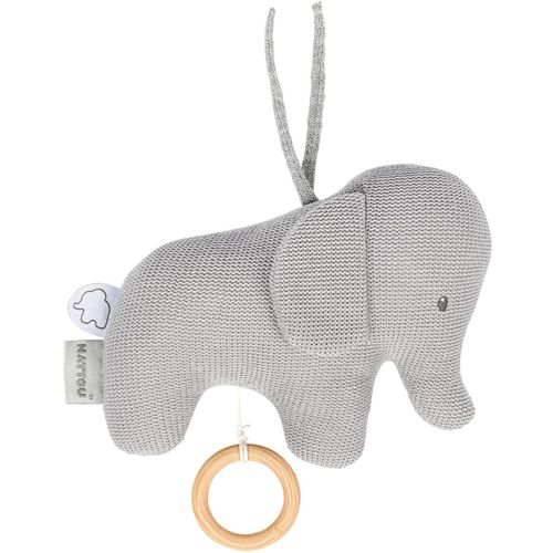 Nattou pletena muzička igračka slonče, siva slika 1