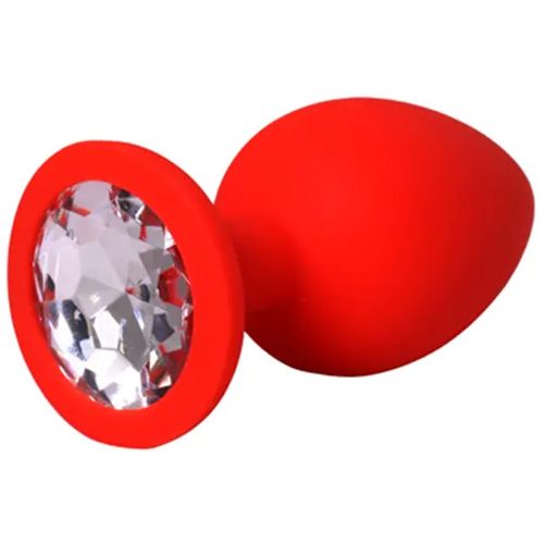 Veliki crveni silikonski analni dildo sa dijamantom slika 1