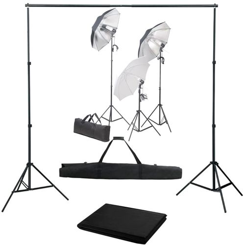 Oprema za fotografski studio sa setom svjetiljki i pozadinom slika 16
