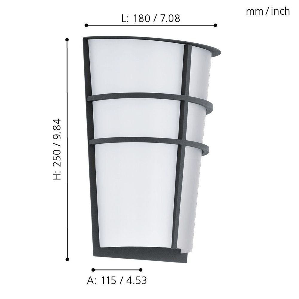 Eglo Breganzo Vanjska Zidna Lampa - LED, 2x2,5W, Antracit/Bijela slika 3