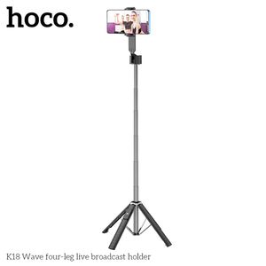 Hoco - Selfie Stick Wave (K18) s bežičnim Bluetooth daljinskim upravljačem i 4 noge- 97 cm - crni