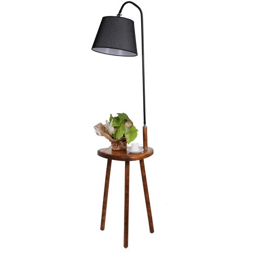 Demet Sehbalı Ahşap Lambader Ceviz Pramit Hasır Siyah Abajurlu Black
Walnut Floor Lamp slika 2