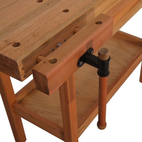 Radni stolarski stol s ladicom i 2 stege drveni slika 8