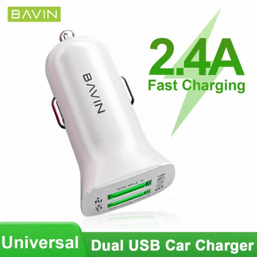 Bavin Auto punjač 2XUSB 2,4A bela slika 1