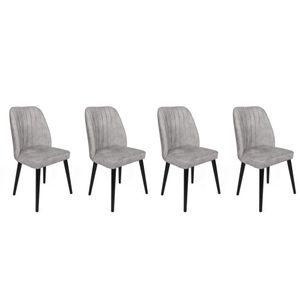 Alfa-438 V4 Sivi Crni Set Stolica (4 Komada)