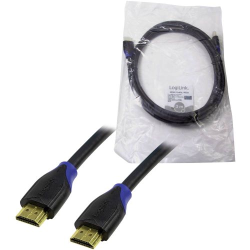 LogiLink HDMI priključni kabel HDMI A utikač, HDMI A utikač 3.00 m crna CH0063 audio povratni kanal (arc), Ultra HD (4K) HDMI s eternetom, pozlaćeni kontakti HDMI kabel slika 4