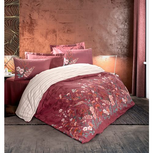 Vina - Claret Red Claret Red Ranforce Double Quilt Cover Set slika 1