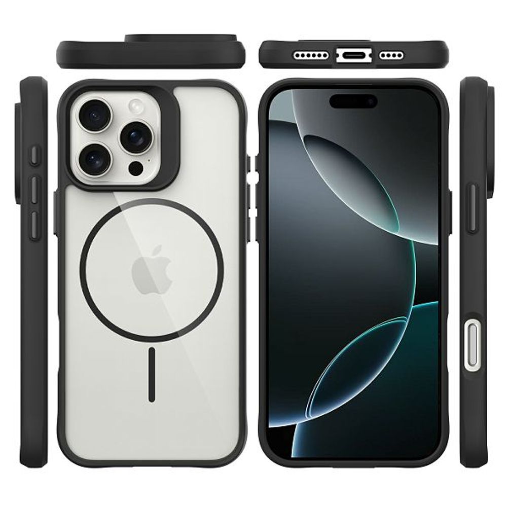 MM TPU IPHONE 16 PRO MAX DROP-PROOF COMBAT X BLACK MAGSAFE SLIM slika 5