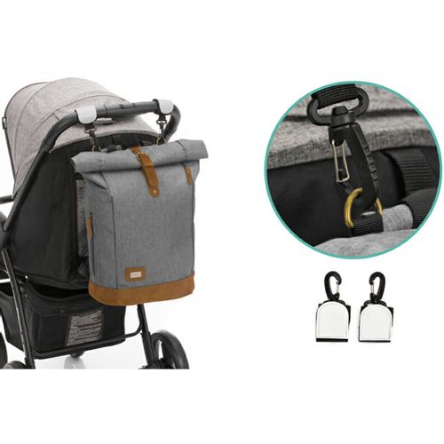 Fillikid torba/ruksak za pelene Rolltop Berlin, crna melange slika 12