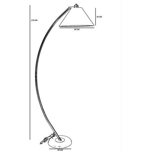 Hilal Siyah Lambader Hasır Siyah Abajurlu Black Floor Lamp slika 4