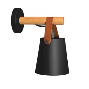 TOOLIGHT Zidna svjetiljka metalno drvena crna APP466-1W crna