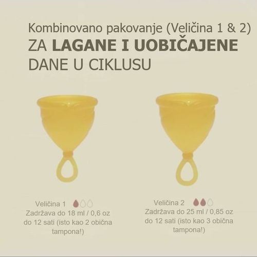 Hevea menstrualna čaša od prirodne gume Loop Cup, Combo, vel. 1 i 2 slika 3