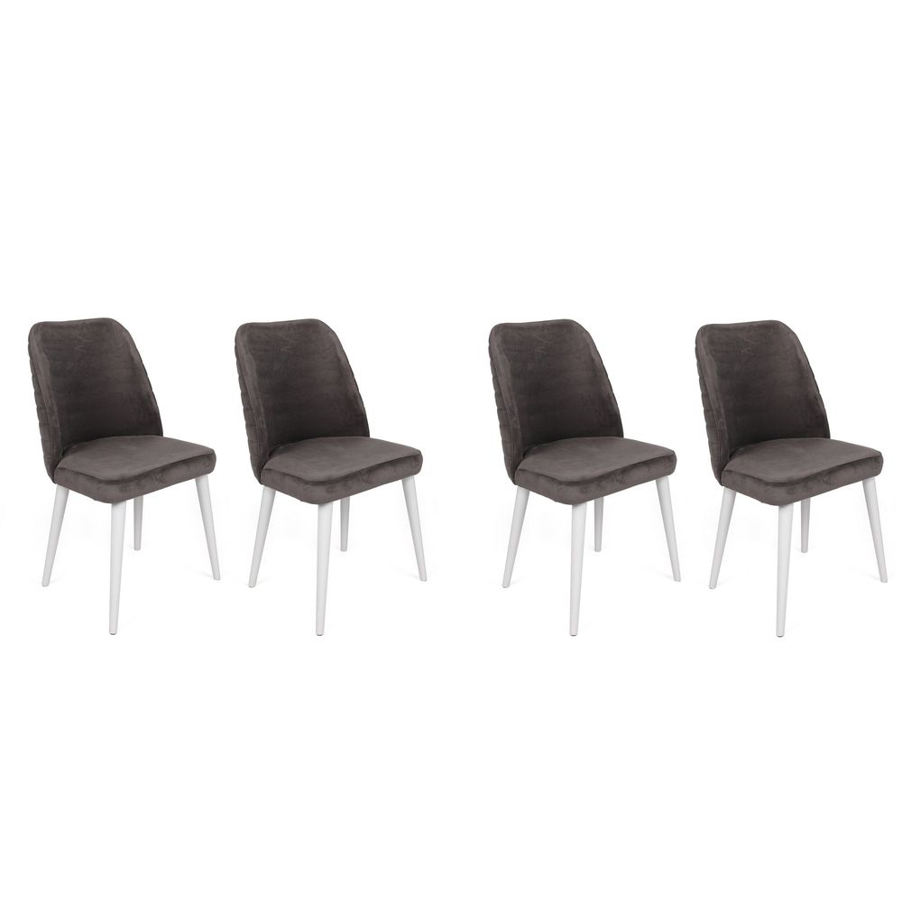 Tutku-321 V4 Set Stolica u Antracitnoj i Bijeloj (4 Komada) slika 1