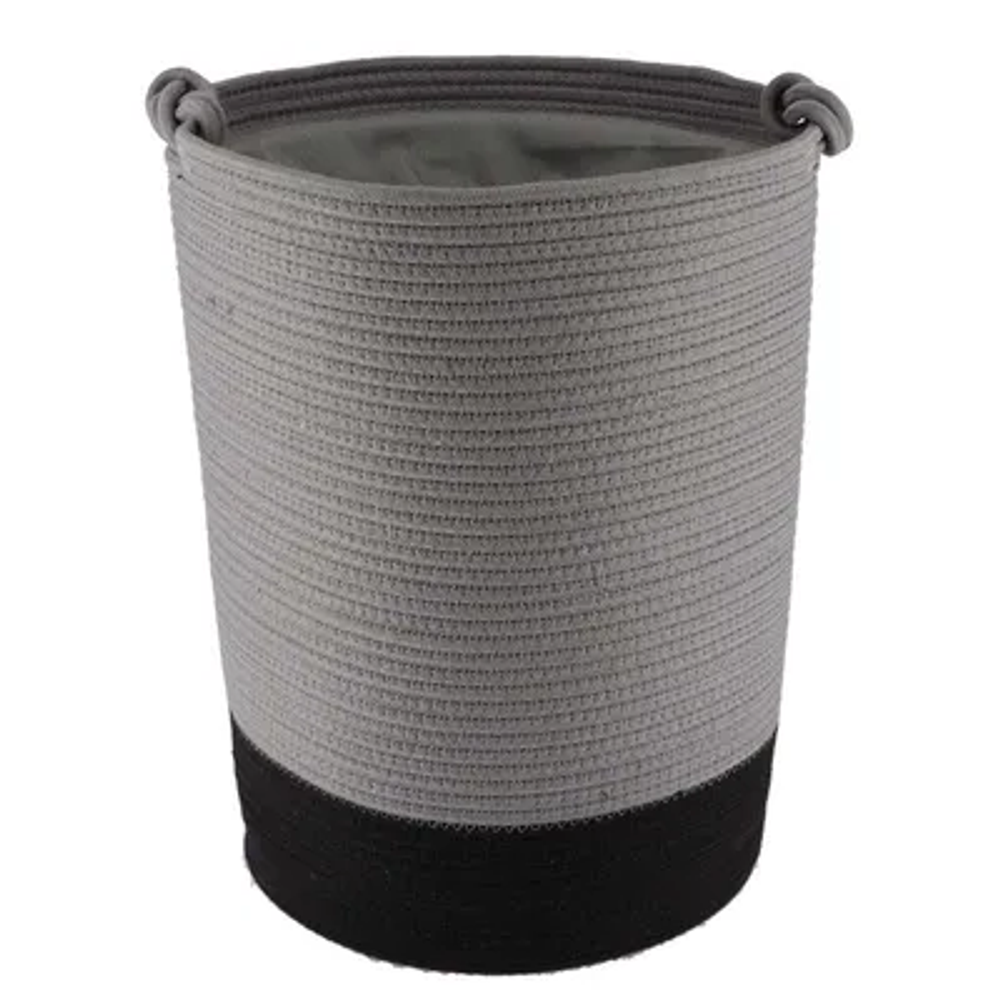 Tendance pletena košara 50x37 cm, siva crna slika 1