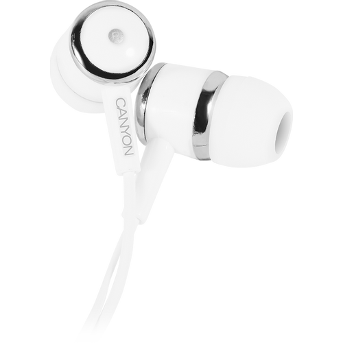 CANYON Stereo earphones with microphone, White slika 1