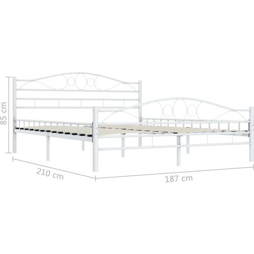 Okvir za krevet bijeli metalni 180 x 200 cm slika 7