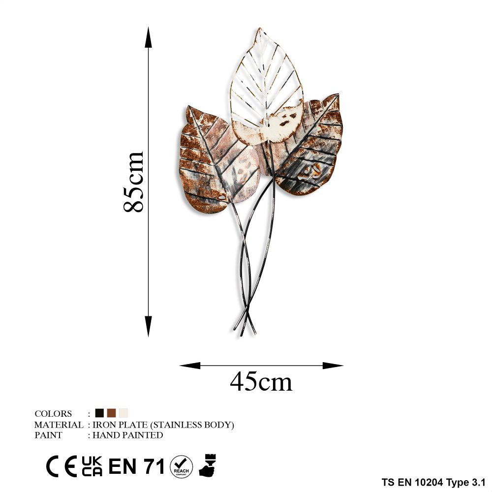 Decorative metal wall accessory Fall 1, colours: brown, black slika 7