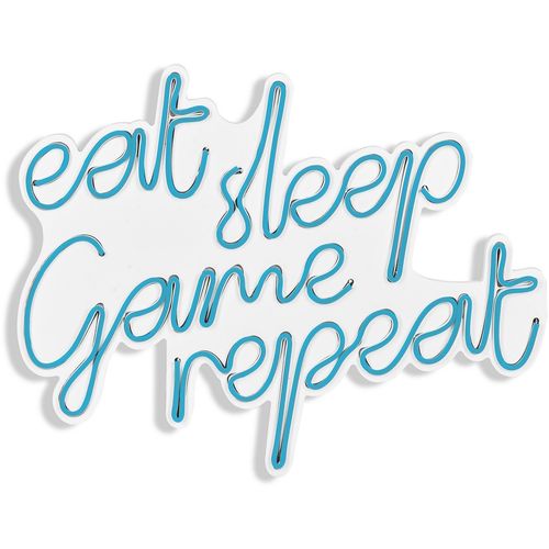 Wallity Zidna dekoracije svijetleća EAT, eat sleep game repeat - Blue slika 15