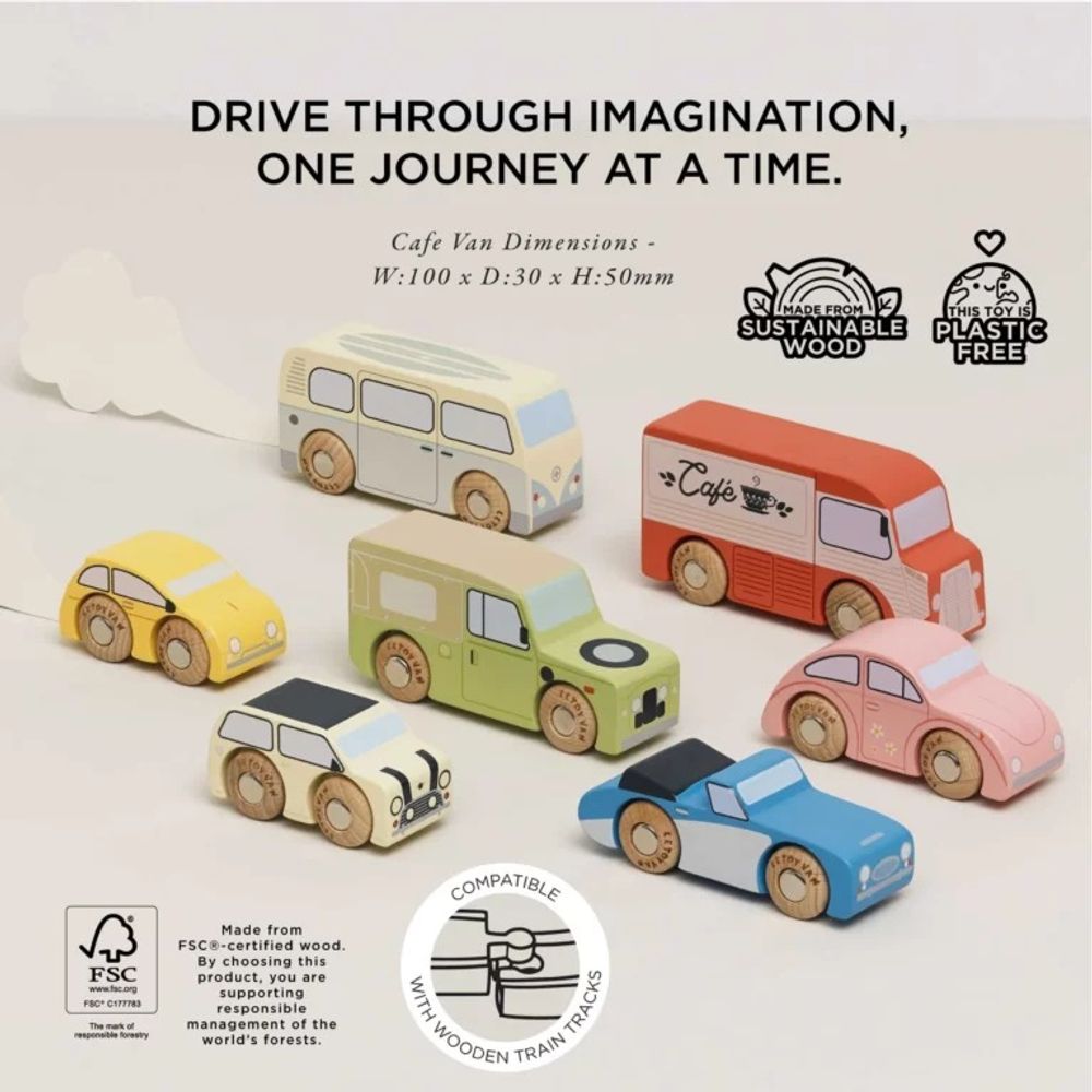 Le Toy Van Set drvenih autića Vintage slika 4