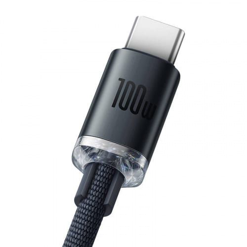 BASEUS CRYSTAL KABEL USB NA USB-C, 100W, 1.2M (CRNI) slika 3