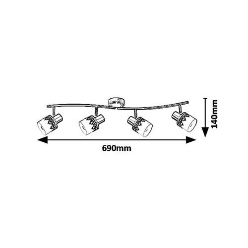 Rabalux Lacey spot E14 4X MAX 40W bla/whi/hrom slika 2