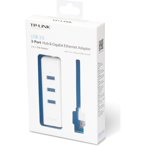 Adapter TP-LINK UE330 USB 3.0 to RJ-45 Gigabit Ethernet Network 1x LAN 3x USB 3.0 Hub slika 2
