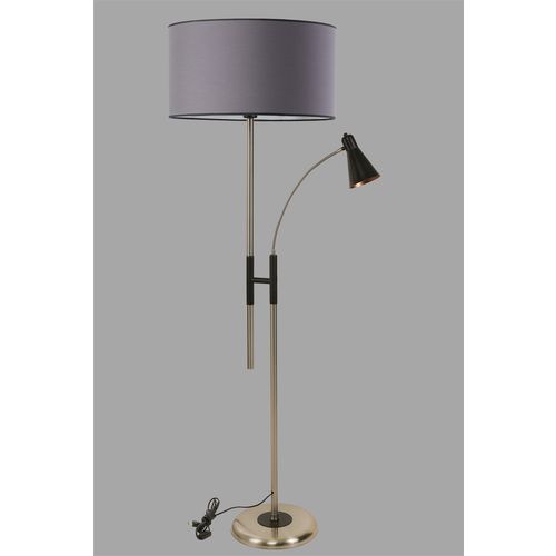 Forza Mat Krom Lambader Silindir Koyu Gri Abajurlu Anthracite Floor Lamp slika 3