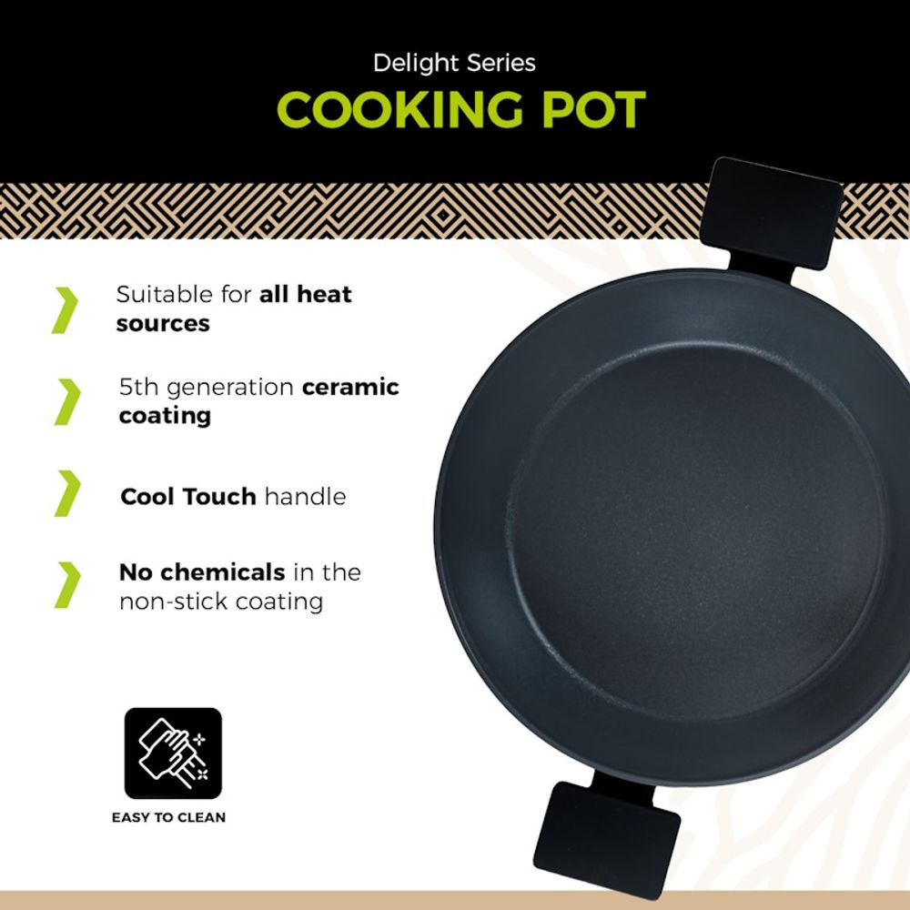 BE Living Niska posuda za kuhanje s poklopcem Delight Black 28 cm slika 3