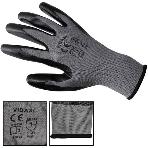 Radne rukavice Nitril 24 Para Sivo-Crne Veličina 8/M slika 23