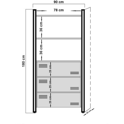 Cosmo Cortex Atlantic Pine
Black Bookshelf slika 7