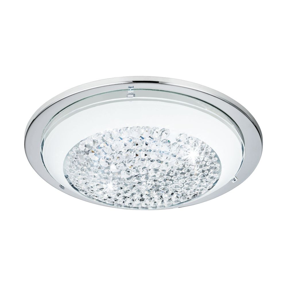 Eglo Acolla Plafonjera sa LED Osvjetljenjem, 11W, 950lm, Promjer 290mm, Krom/Staklo/Kristali slika 1