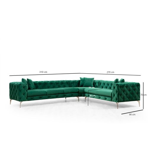 Atelier Del Sofa Kutna garnitura, zelena, Como Left - Green slika 8