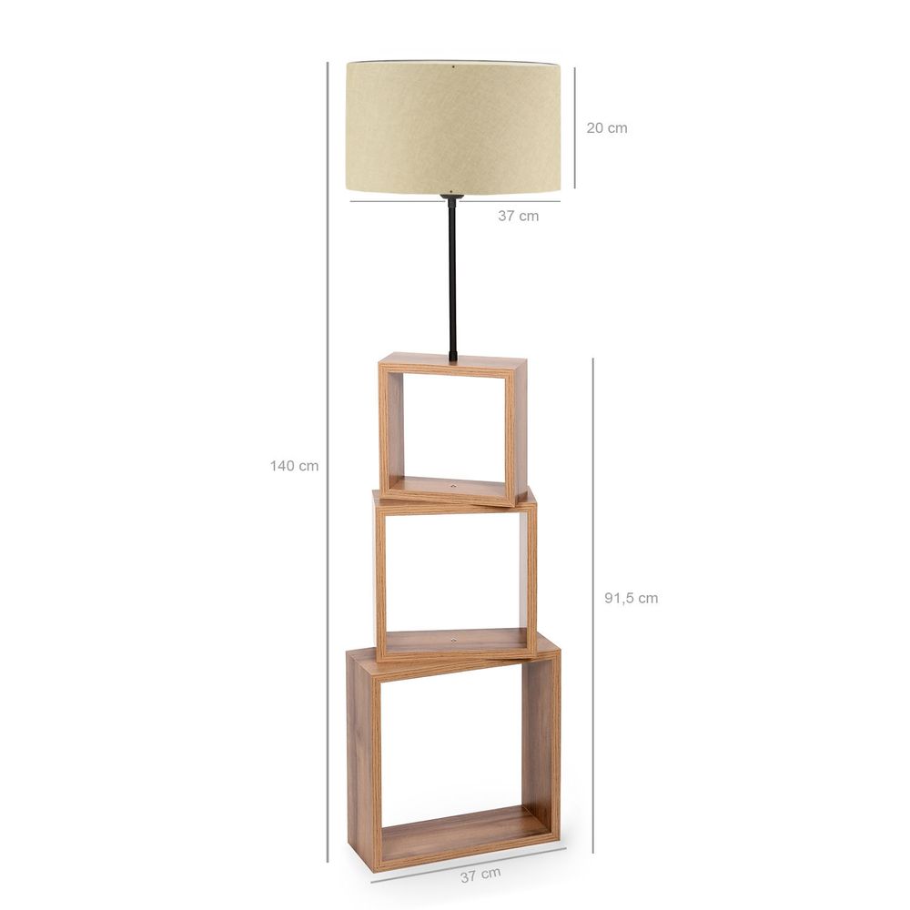AYD - 2903 Krem Drvena Podna Lampa slika 3