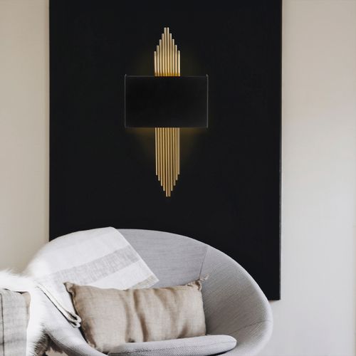 Opviq Zidna lampa VINT crno zlatno, metal, 35 x 10 x 22 cm, ukupna dimenzija 75 x 10 x 22 cm, E27 40 W, 612 - A slika 2