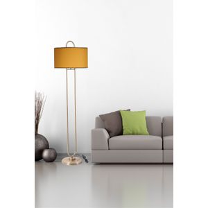 Elips Lambader Eskitme Ayak Hardal Abajurlu Mustard Floor Lamp