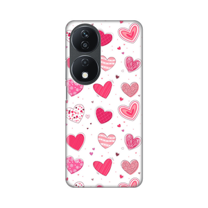 Torbica Silikonska Print Skin za Honor X7b Pink Hearts