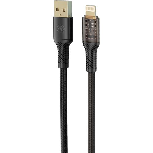 Tellur USB to LIGHTNING CABLE, TRANSPARENT SERIES, 2.4A, 1M, BLACK slika 1