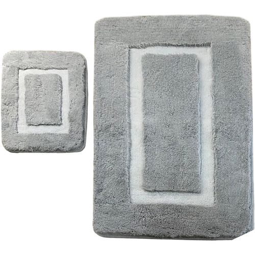Quadrato Frame - Grey Grey Acrylic Bathmat Set (2 Pieces) slika 3