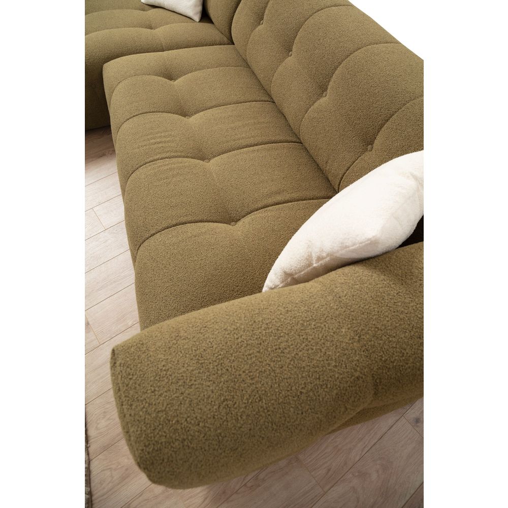 Cady 3 Seater Left - Trosjed Kutna Sofa u Boji Kaki slika 5