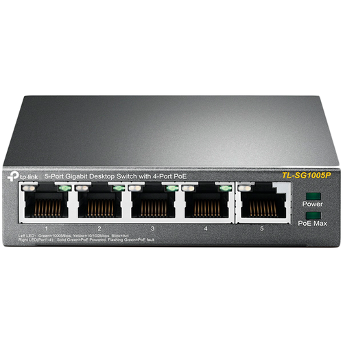 TP-LINK TL-SG1005P 5-Port Gigabit Desktop Switch with 4-Port PoE slika 1