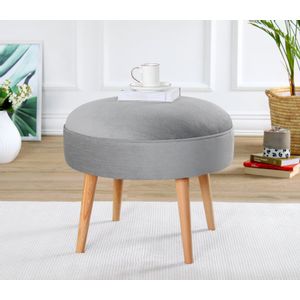 Romley - Grey Grey Pouffe