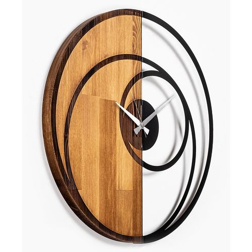 Wallity Circle Walnut
Black Decorative Wooden Wall Clock slika 7
